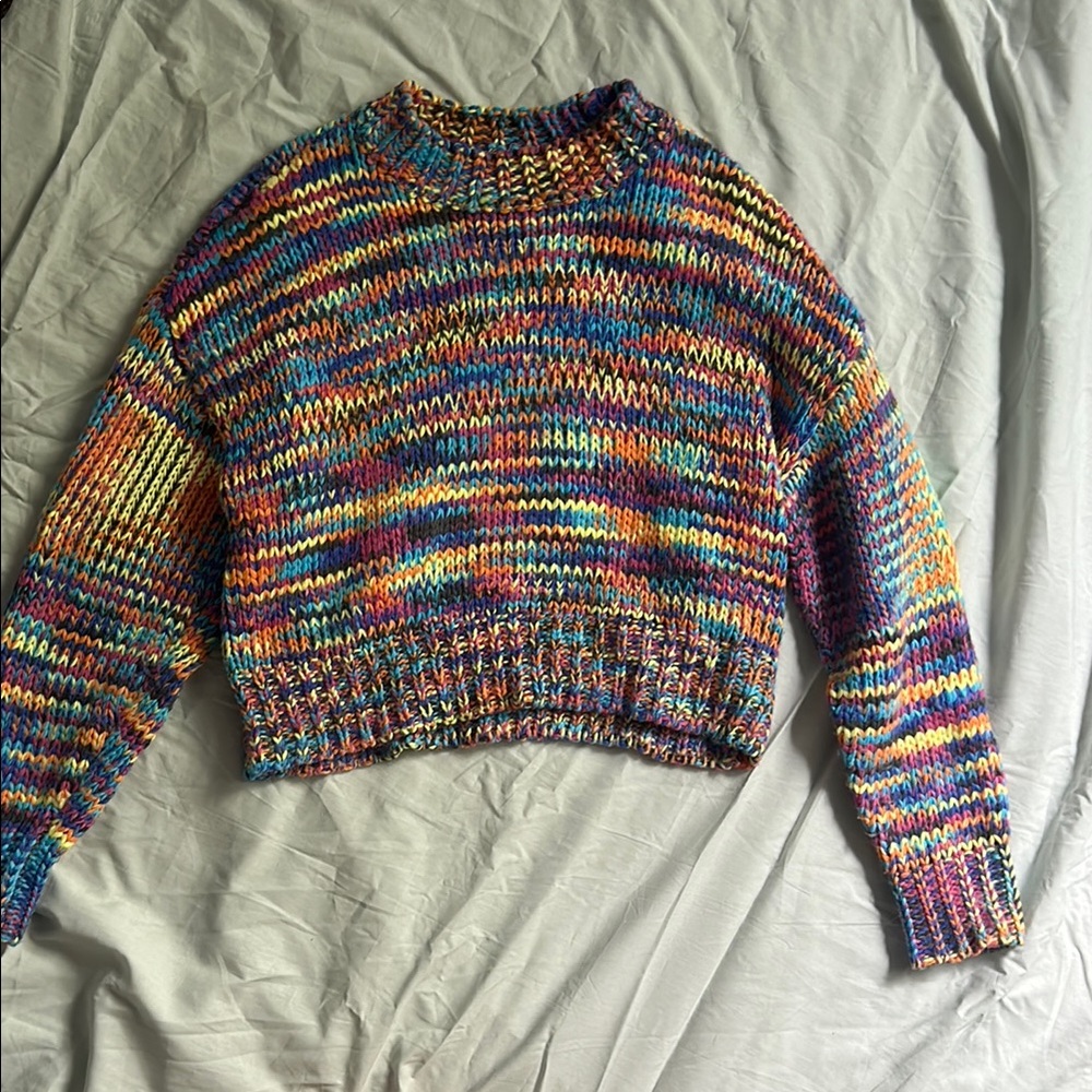 Glassons Blue and Red Crew Neck Sweater